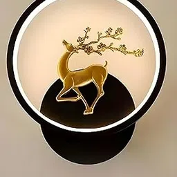 RBSK LED Wall Lamp, 3-Color Modes (Yellow, White, Natural White), Modern Wall Light for Home, Living Room, Bedroom, Cafe (Round) (Square) (Deer Circle)-picture-16