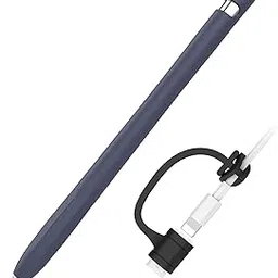 AhaStyle Anti-Slip Case Cover Silicone Sleeve Skin [ Added Cable Adapter Tether Kit] Compatible with Apple Pencil 1st Generation(Midnight Blue)-picture-16