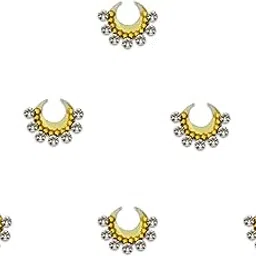 Comet Busters Beautiful Golden Moon Bindis With Silver Stones (BV2179)-picture-32