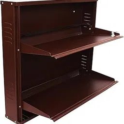 ZOSHOMI 21 INCH 2 DOOR SHOE RACK STEEL POWDER COATED - BROWN-picture-14