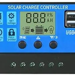 100A Solar Charge Controller with Dual USB Port 12V/24V, Multi-Function LCD Display Street Light Controller (Blue)-image-28