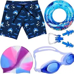 LEBAMI Swimming Kit for Kids Boys | Trunks, Goggles, Cap, Nose Clip, Ear Plugs, Tube | Accessories for Water Sports-picture-27