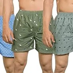 fabdiamond Men's Multicolor Checked Cotton Blend Assorted Boxer Shorts Pack of 3,Regular Fit Elasticated Waistband Back Pocket Size M to XXL-picture-16