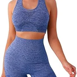beastribe Women's Sports Wear Seamless 2pcs Set Scrunch Butt Yoga Shorts & Sports Bra Workout Set, High Waist Butt Lifting Gym Activewear-picture-35