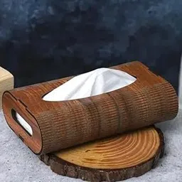 VaneCasa Wooden Tissue Box Cover, 24.5 x 13.5 x 9.5 cm, Natural Wood, Modern Style for Home,Office,Restaurant and Hotels etc.-picture-51