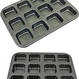 Brownie Tray, Non-Stick Carbon Steel Bakeware, Easy-Release and Durable Design for Perfect Brownies, Bars, and Mini Desserts (12 Cups)-picture-37