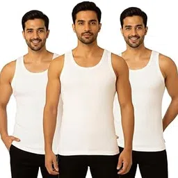 jkc Premium Cotton Vest for Men | Soft Baniyan Round Neck Ribbed Innerwear | Slim Fit, Skin-Friendly, Sweat-Absorbing, Quick-Dry & Breathable | Durable Everyday Casual Wear | White-picture-32