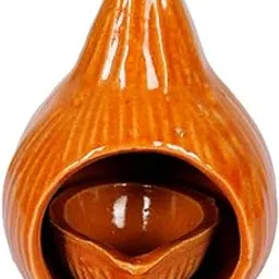 AL- BISMI Ceramic Oil Lamp for Pooja Room, Diya Lamp, Karthika Vilakku, Pack of 1 with Free Thread Wicks (Small Coconut Shape)-picture-66