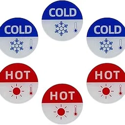 STYLEHEAVEN 6 Pieces Hot and Cold Signs Round Hot and Cold Indicator for Bathroom Kichen-image-27