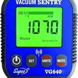 Supco VG640 Vacuum Sentry With Local Alarm, LCD Display, 0-19000 microns Range, 10% Accuracy, 1/4" Male Flare Fitting Connection-picture-14