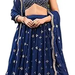 kedarfab Women's Georgette Sequins Embroidered Lehenga Choli Set | Stylish | Party | Wedding | Lehenga For Women (Malay)-picture-20