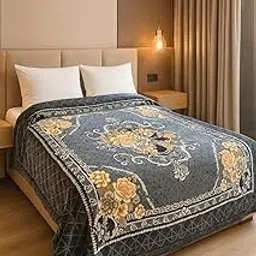 Signature® Plush Supersoft King Size Reversible 2-Ply Blanket for Winters | Cloudy Double Bed Blanket | Ultra-Plush & Cozy | 3.5 Kg | 220 x 240 cm (Navy Rose)-image-10