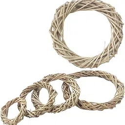Lata Vine Rattan Wilow Wreath for Craft, Artificial Flower Bouquet | Round Ring for Decoration, Dry Flower Making | 2 Pcs | Christmas/ Xmas Party D?cor Wooden Twig for Wall Hanging-picture-31