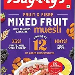 Bagrry’s Fruit & Fibre Muesli- Mixed Fruit 500g | Power of 12 Ingredients | With Strawberries, Apples, Pineapples, Oats & Seeds | 75% Fruits, Nuts, Seeds & Grains | High Fibre, Source of Protein, No Trans-Fat | Healthy Multigrain Breakfast Cereal | No Corn Flakes Muesli | No Preservatives-picture-32