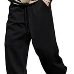 posu trendz Men's High Waist Jogger Pants, Cotton Blend, Drawstring Elastic Waist, Relaxed Fit-picture-45