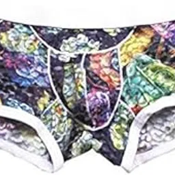ZOOMELLA Mens Low Rise Underwear Rose Lace Boxers Shorts Trunks Briefs Blue L|Underwear| Underwear-picture-27