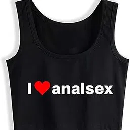 apsra trader I Love Analsex Crop Top Sleeveless Cotton Woman Slut Tank Top Vest-picture-30