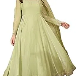 pandadi saree Women's Fendy Silk Embroidery Anarkali Kurta with Trouser and Dupatta-picture-35