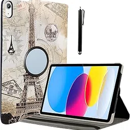 ProElite Cover for Apple iPad (A16) 11th/10th Gen (2025/2022) Case Cover, 360 Rotatable Smart Flip Case Cover for Apple iPad 11th/10th Generation 2025/2022 with Stylus Pen, Eiffel-picture-37