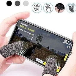 Gaming Anti-Slip Pub-G Trigger (2-Piece) Thumb & Finger Sleeve For Mobile Gaming Console,Free-Fire -Pack 1 Pair- Black-picture-12