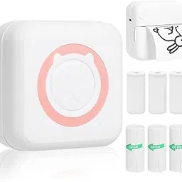 AURTEC Mini Thermal Printer, Portable Wireless Bluetooth Inkless Printer with 3 Rolls of Stickers and 3 Rolls of Thermal Paper, Compatible with Android/iOS, Pocket Printer for Memo, DIY, Photo etc-picture-35