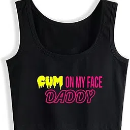 apsra trader Cum on My Face Daddy Woman Summer Sport Sleeveless Crop Top-picture-18