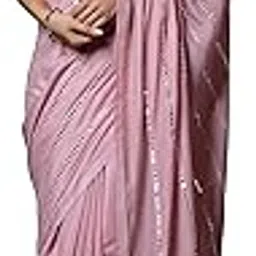 trendmalls Women's Silk Embroidery Sequin Work Saree with Unstitch Blouse Piece-picture-23