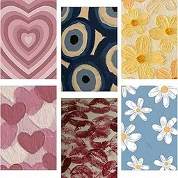 Goodi Cart Aesthetic Posters for Girls Room Décor | Set of 6 Wall Art Prints | Unframed Trendy Posters with Floral, Hearts & Abstract Designs | 8 x 12 Inch, 300 GSM Paper-picture-50