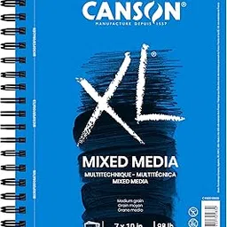Canson XL Series Mix Media Paper Pad, Heavyweight, Fine Texture, Heavy Sizing for Wet and Dry Media, Side Wire Bound, 98 Pound, 7 x 10 Inch, 60 Sheets-picture-56
