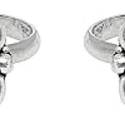 Flowers Toe Rings For Women | Stones Toe Rings | Oxidized German Silver Flower Toe Rings Set with Stones (1 Pairs) for Women-image-17