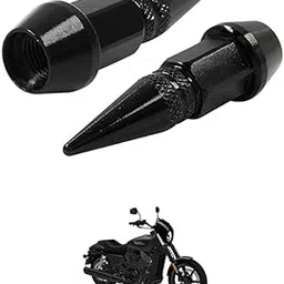 LOVMOTO Universal Spiked Valve Caps,Aluminum Alloy Dustproof and Waterproof Tire Valve Stem Caps, Suitable for Cars, Trucks and Motorcycles (2PCS Black) Comfortable with Str-EET 750-picture-33