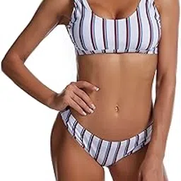 fuik Bikini, Versatile Beauty Back Split Swimsuit Vintage Print Briefs for Party for Lady (M)-picture-21