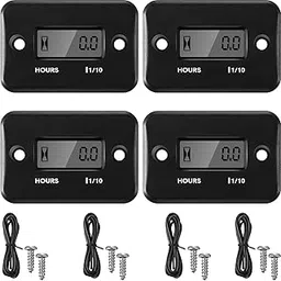 4 Pieces Hour Meters for Small Engines Inductive Digital Engine Meter Automatically Shutdown Tachometers Small Hour Tachometers for Motorcycle Lawn Mower Generator Chainsaws (Black)-picture-64