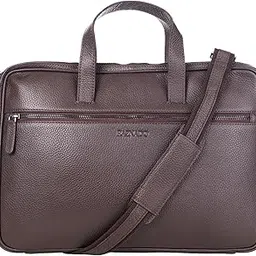 raznado Genuine Leather Laptop Bag for Men | 14-Inch Office Messenger Bag | Travel Briefcase with Trolley Strap & Shoulder Belt-picture-42