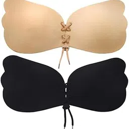 ruloksha Invisible Nipple Covers, Breast Lift Pasties Silicone Sticky Bra, Backless Strapless Reusable Push Up Breast Lift Nipple Covers for Women(Multicolor) (Bra 2) Multicolour-picture-59