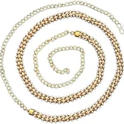 Pearl Beaded Waist Chain Belt, Gold-Plated Chain, Traditional Style Kamarband for Women-picture-38