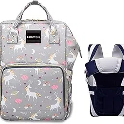 LittleTrove Combo of Premium Baby Diaper Backpack and Baby Carrier for Parents and Babies-image-22