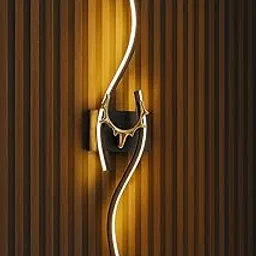 Weldecor Modern LED Wall Light Sconce, Curved Design with Accent, Warm White Lighting for Bedroom, Living Room-image-94