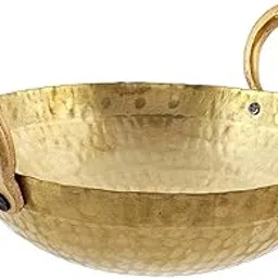 Karmbhumi Heavy Weight Brass Pital Kadhai/Frying Pan with Handle Kadai Cookware (3 Litters)-picture-31