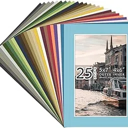 Golden State Art, Acid Free Mix 5x7 Photo Mats Mattes Matting with White Core Bevel Cut For 4x6 Pictures in Premier High Quality ... by Golden State Art-picture-55