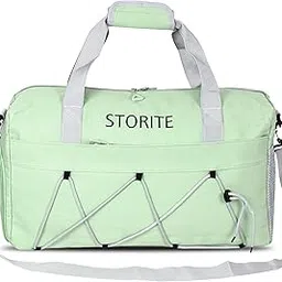 storite Nylon 48.5 cms Travel Duffle Bag for Women Muti- Pocket Sports Shoulder Duffel Bag with Wet Pocket & Shoe Compartment Weekender Overnight Travel Luggage Garment Bag (Green)-picture-36