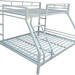 TURESCAL Metal Bunk Bed for Adults Without Mattress (4 x 6) + (2.5 x 6) Feet, Silver Powder Coated-picture-45