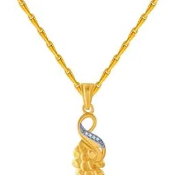 p.c. chandra jewellers 14k (585) Yellow Gold and American Diamond Pendant for Women-picture-36