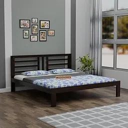 Solid Sheesham Wood Bed Without Storage | Wooden Double Bed for Bedroom Living Room Furniture (Walnut, King)-picture-16