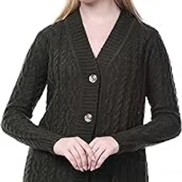 noquo Women's Button-Down Cardigan with Front Pockets – Winterwear with V-Neck & Cable Knit Pattern - Stylish & Warm Sweater for Casual-picture-42