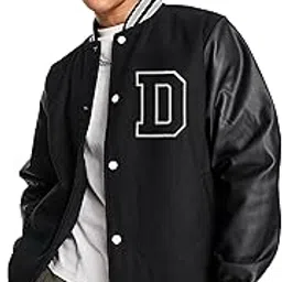 be savage Letterman Varsity Jacket with Faux Leather Sleeves-picture-56
