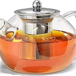 Mivana 1 Liter Glass Kettle/Teapot with Stainless Steel Infuser & Lid, Borosilicate Glass Tea Kettle Stove-top Safe, Blooming & Loose Leaf Teapot-picture-24