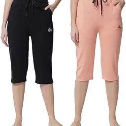 swellswag Women's Capri, Cotton Blend, Drawstring Waist, Pack of 2-picture-16