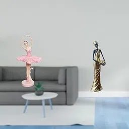 MERISHOPP Ballerina Figurine Resin Girl Sculpture African Tribal Lady Statue Novelty Souvenir Gifts Lightweight Decorative Ornament for Office Study Room Home Decor-image-95