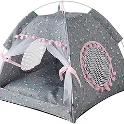 Foldable Cat Tent Washable Detachable Cat Bed for Summer Indoor Outdoor Multicolor A-picture-54